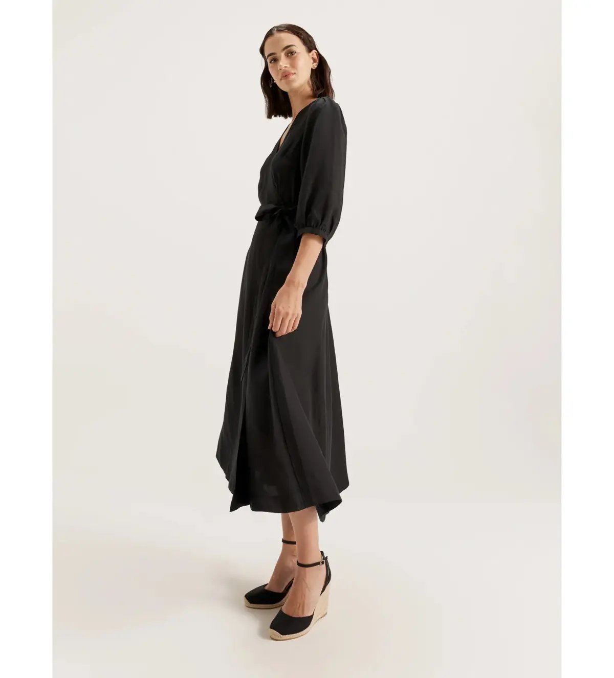 Review Cancun Wrap Midi Dress Black Size AU 18 photo 3