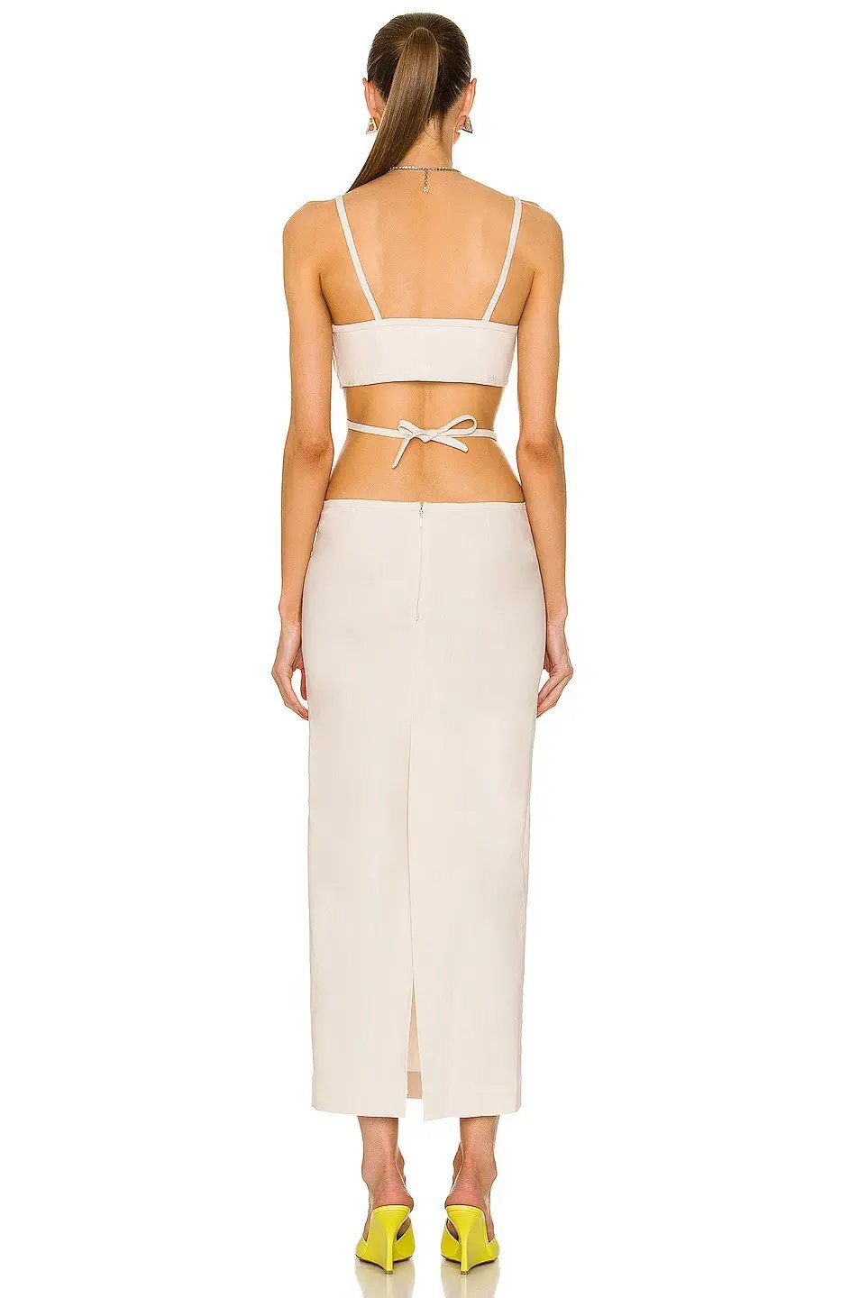 Christopher Esber  Cross Bandeau Tie Dress Bone Size 14 AU photo 4