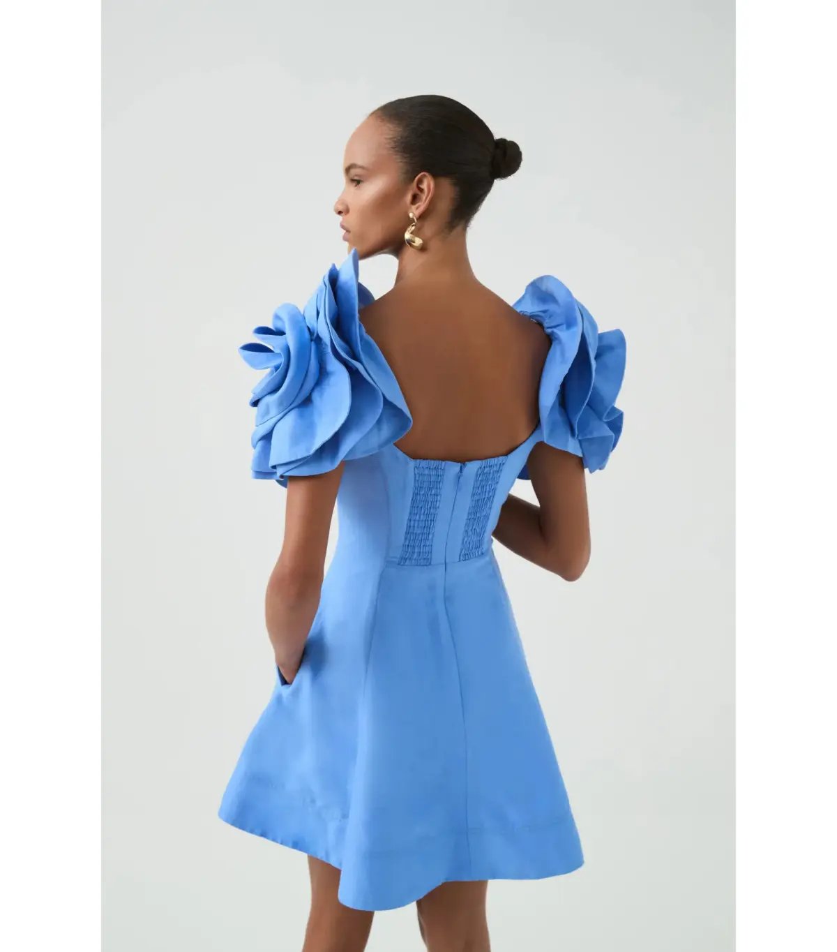 Aje Twyla Mini Dress in Oyster Blue Size AU 8 photo 5