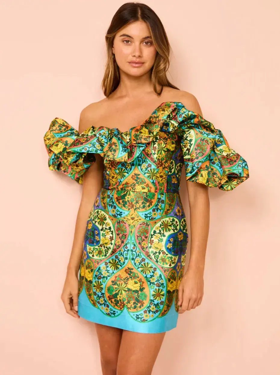Alemais Sofie Off Shoulder Dress Multi Size 12 photo 4