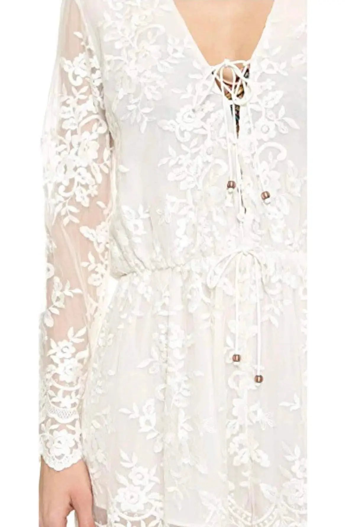 Zimmermann Roza Silk Veil Gathered Dress White With Slip Size 3/AU 14 photo 3