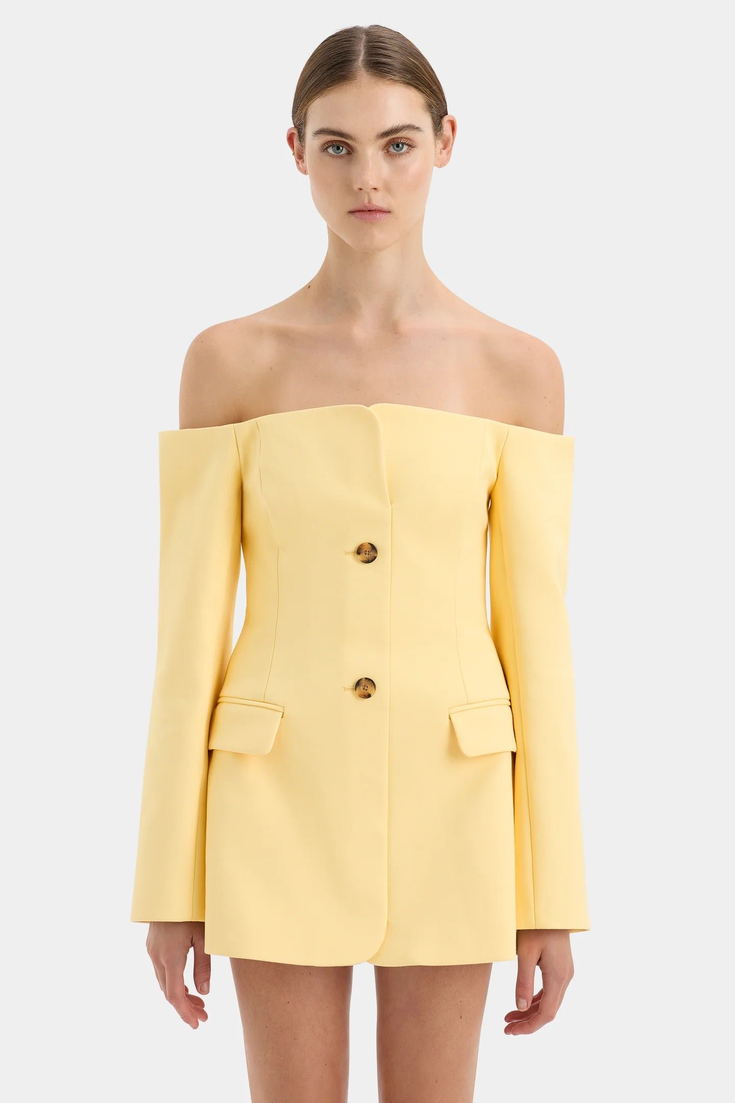 SIR THE LABEL SANDRINE TAILORED MINI DRESS - LIMONE photo 2