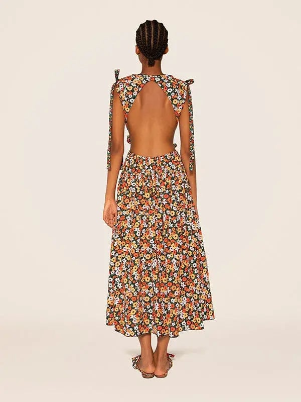 Agua Bendita Guaguanco La Fania Noche Dress  Floral Size 6 photo 3
