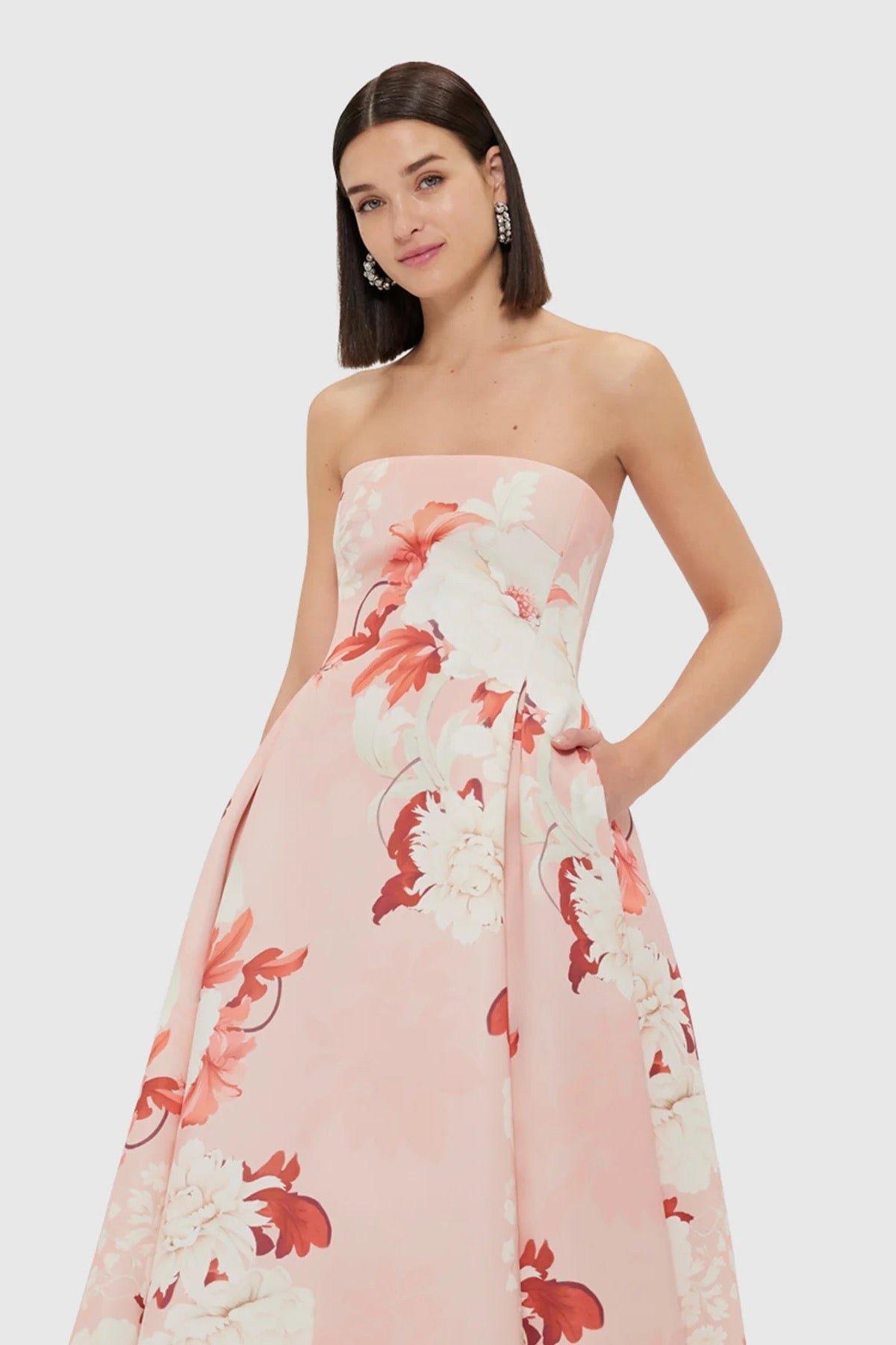 LEO LIN NORA BUSTIER MAXI DRESS - PEONY PRINT photo 2