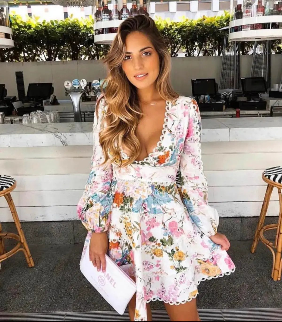 Zimmermann Heathers Flounce Mini Dress Garden Floral Size 2 / Au 12 photo 3