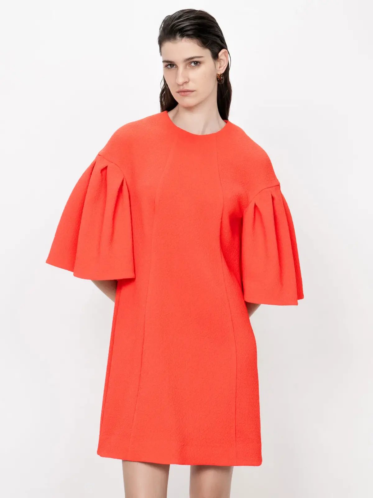 Veronika Maine Stretch Cloque Shift Dress Red/Orange Size 6 / XS photo 2