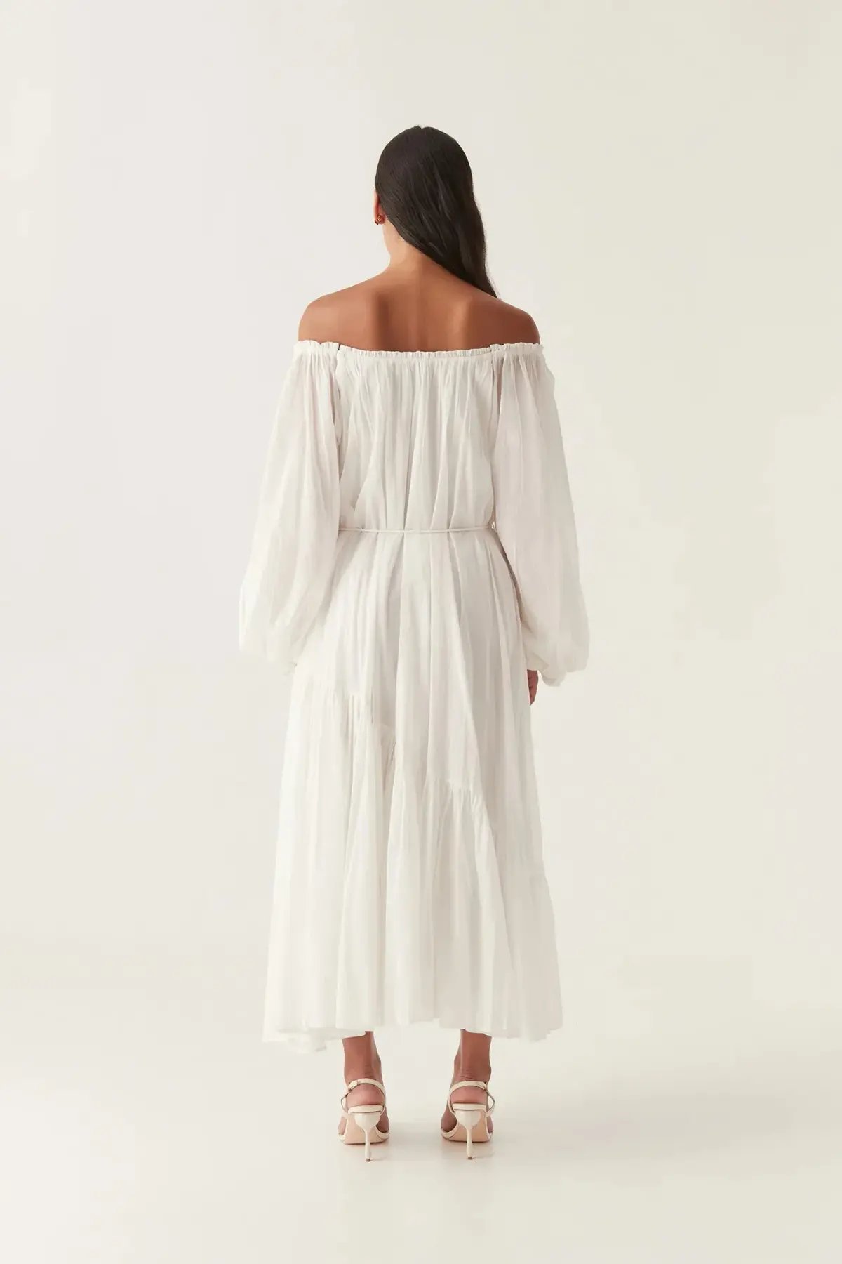 Aje Avani Smock Midi Dress Ivory Size 12 photo 3