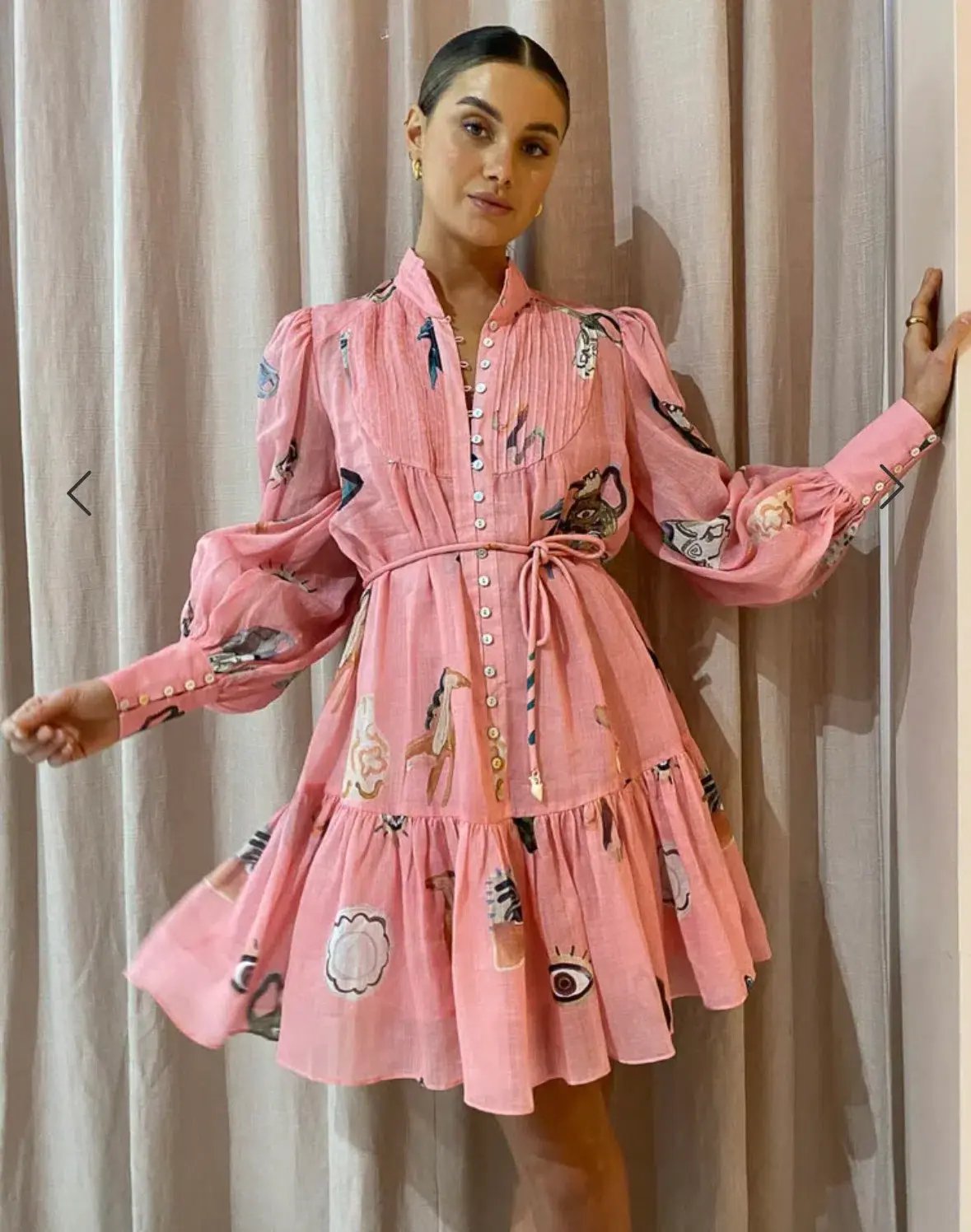 Alemais Cleo Smock Mini Dress Pink Size 14 photo 4