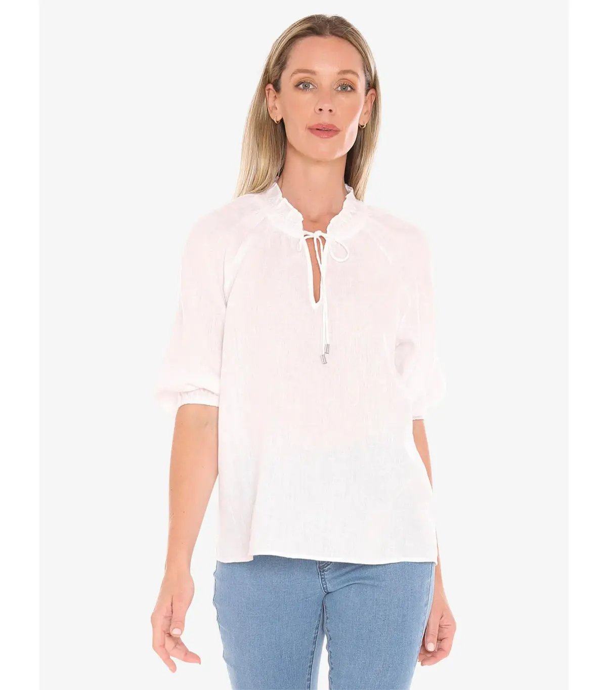 Jump Ruffle Neck Top White Size AU 16 photo 2