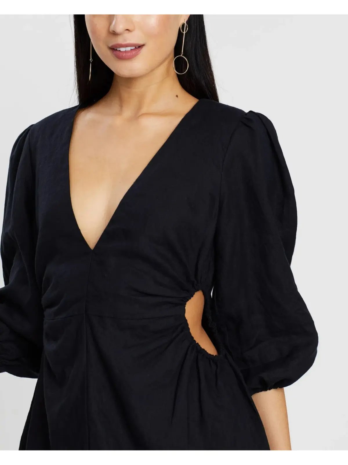 Bec & Bridge Lottie Puff Sleeve Mini Dress Black Size AU 6 photo 2