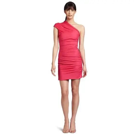 Camilla and Marc Low Rider One Shoulder Mini Dress Pink Size 10 photo 3
