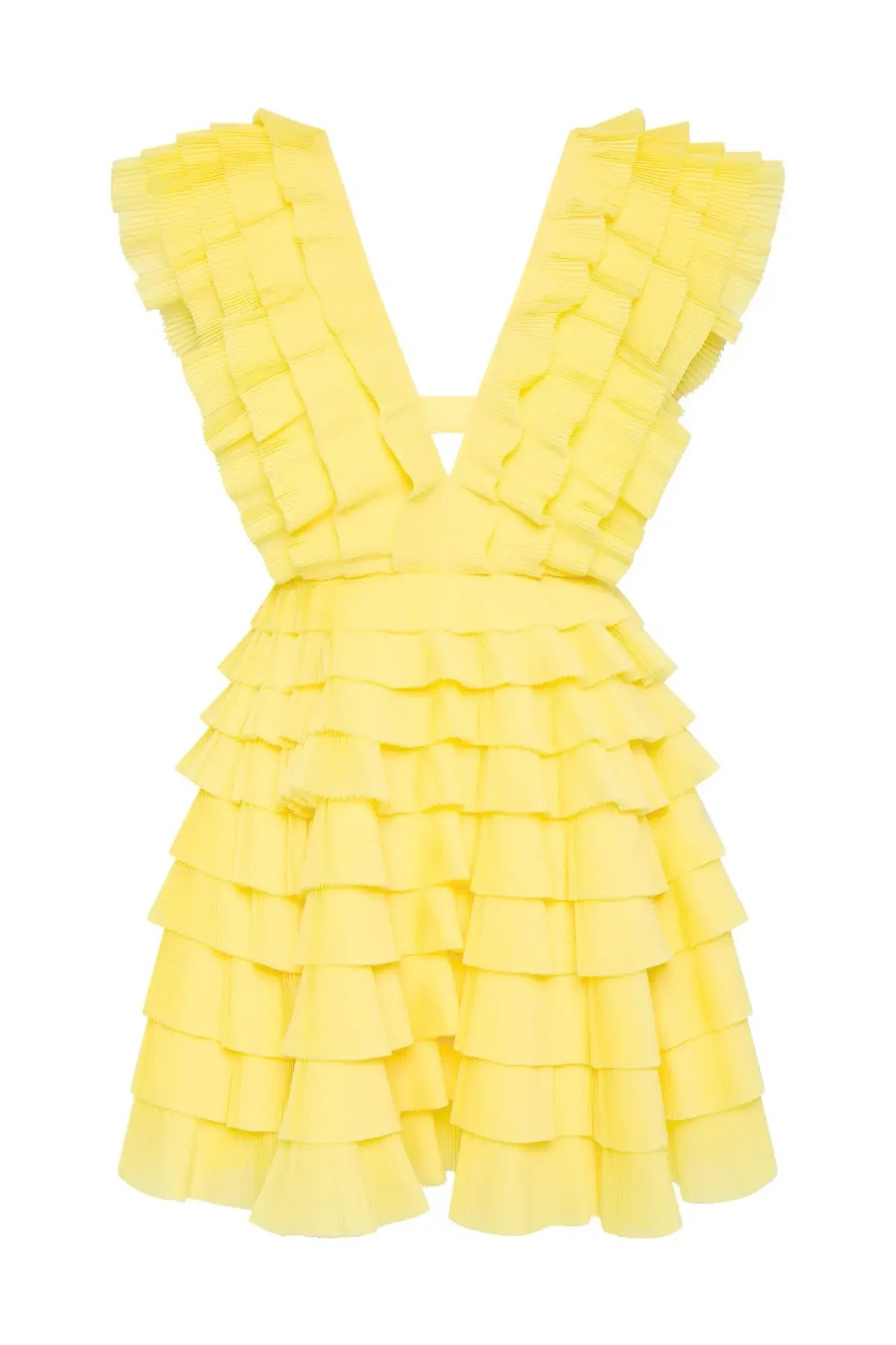 Aje Reflection Mini Dress Yellow Size 16 photo 4
