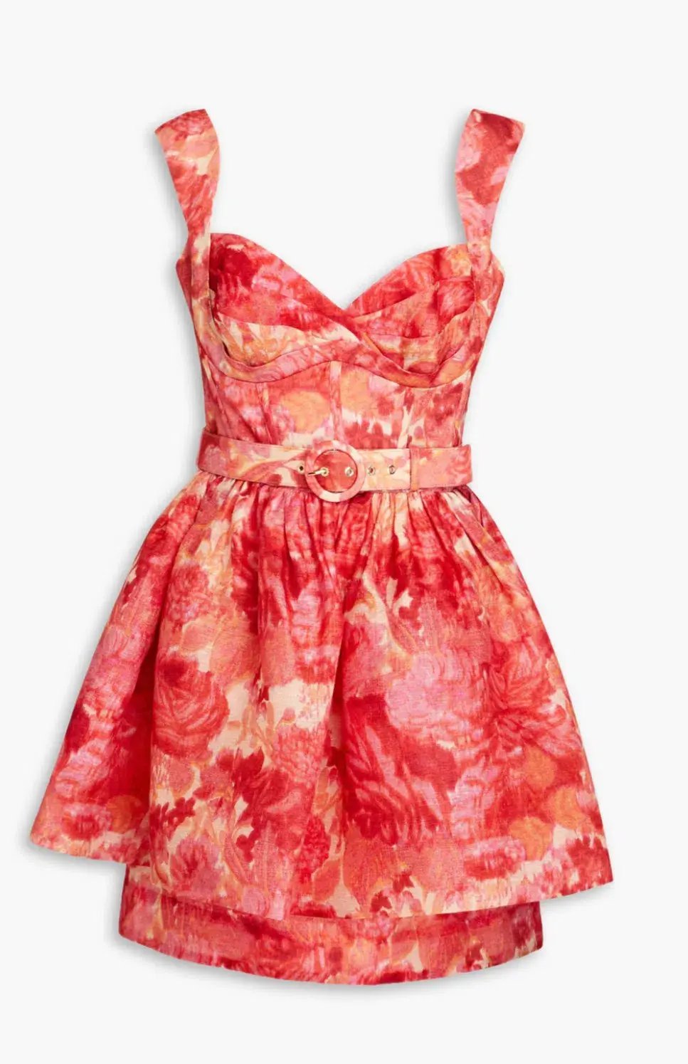 Zimmermann High Tide Mini Dress Pink Ikat Floral  Size 3 /Au14 photo 4