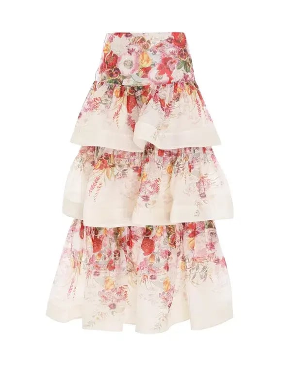 Zimmermann The Wonderland Skirt and Bralette in Elka Poppy Ivory Print Size 0 AU8 photo 2