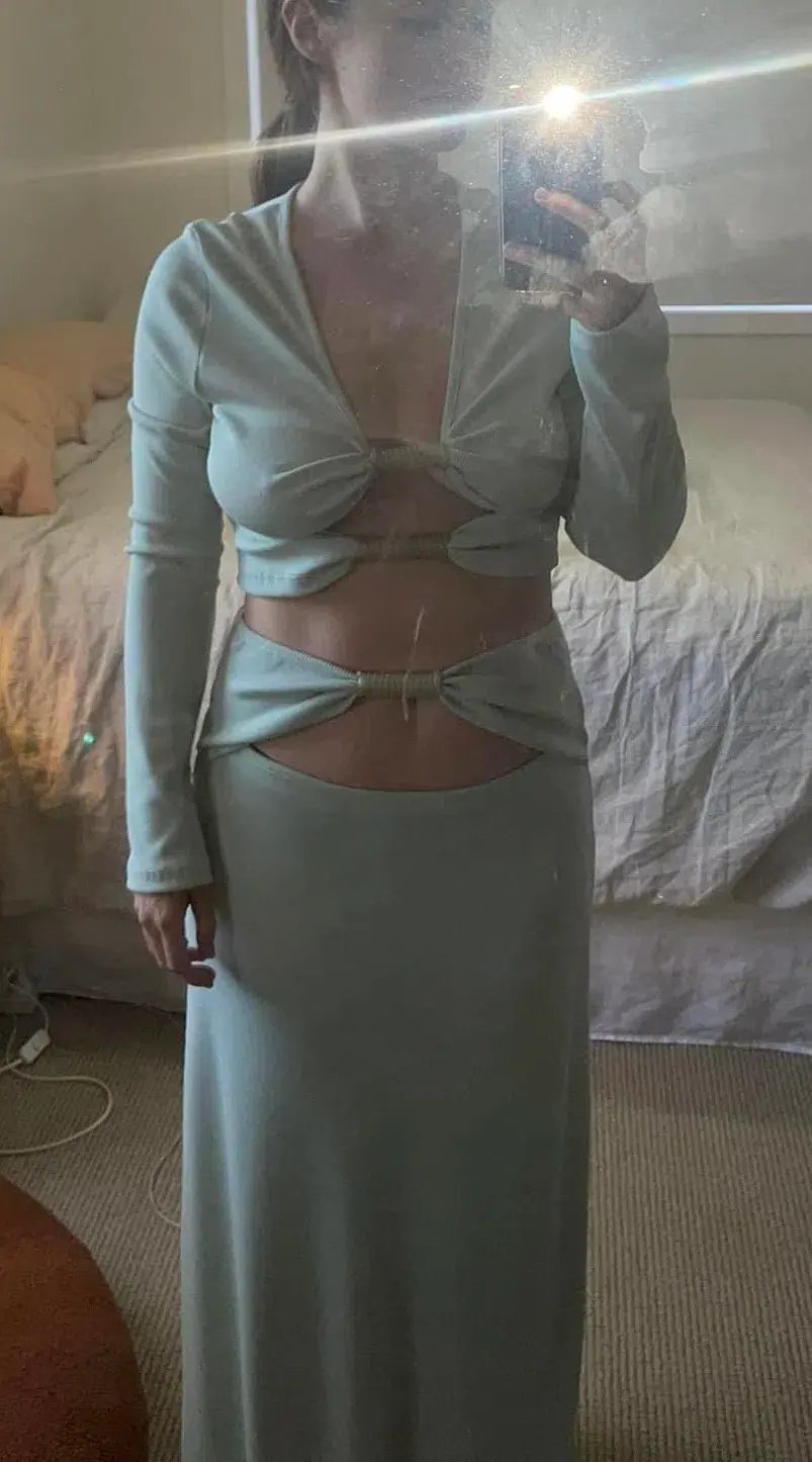 Christopher Esber Coiled Top and Skirt Set Mint Size 10 photo 2