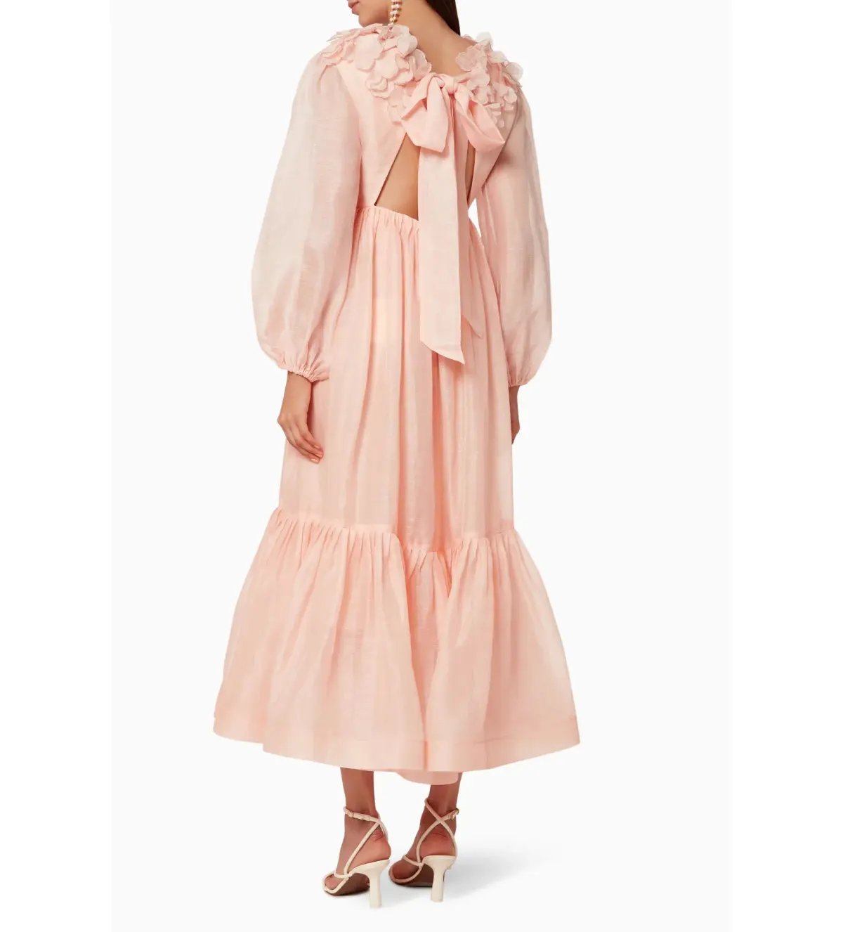 Zimmermann The Lovestruck Garland Midi Dress Pink Size 2 AU 12 photo 3