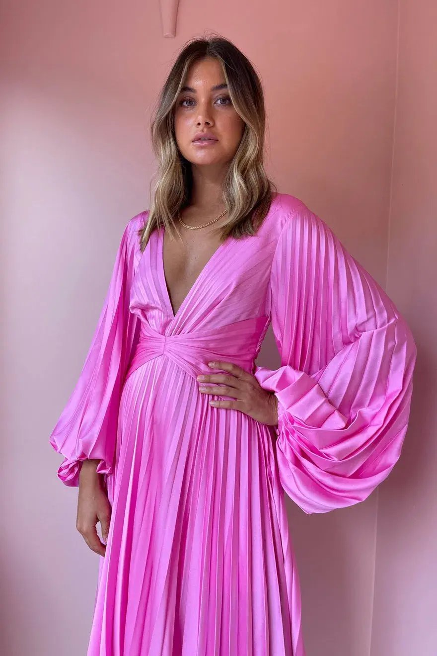 Acler Palms Pleat Dress Confetti Pink Size 12 photo 4