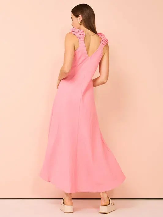 Kinney Paloma Dress In Coral Size L/Au 12 photo 4