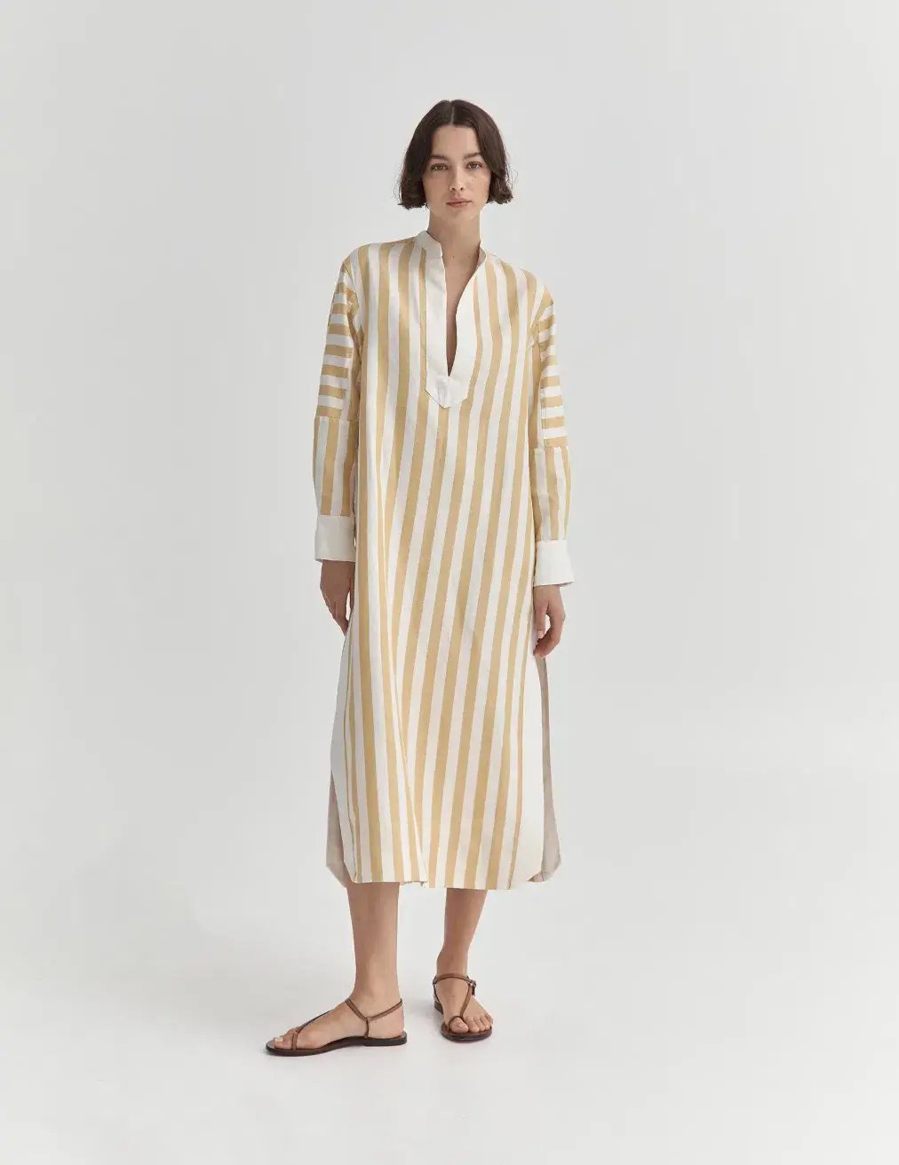 Sarah Jane Clarke Kiki Kaftan Lemon Stripe Size 6 photo 3