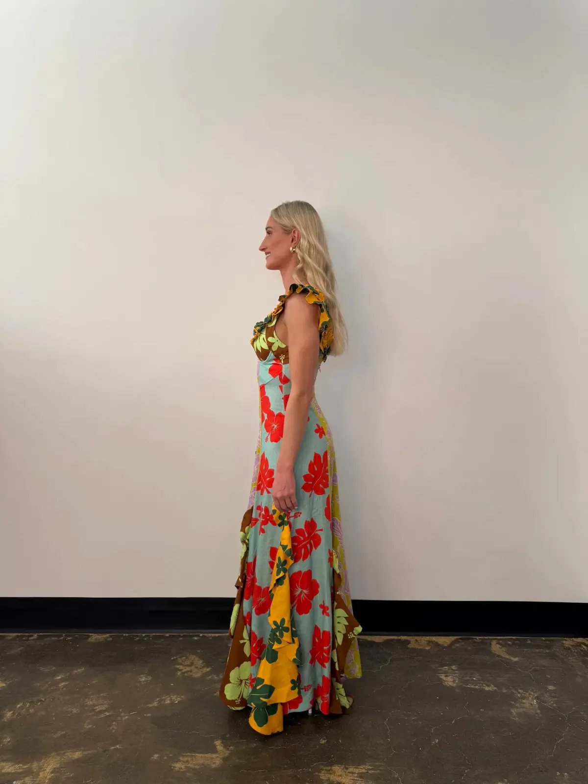 Alemais Poppy Spliced Midi Dress Multi Size 8 photo 2