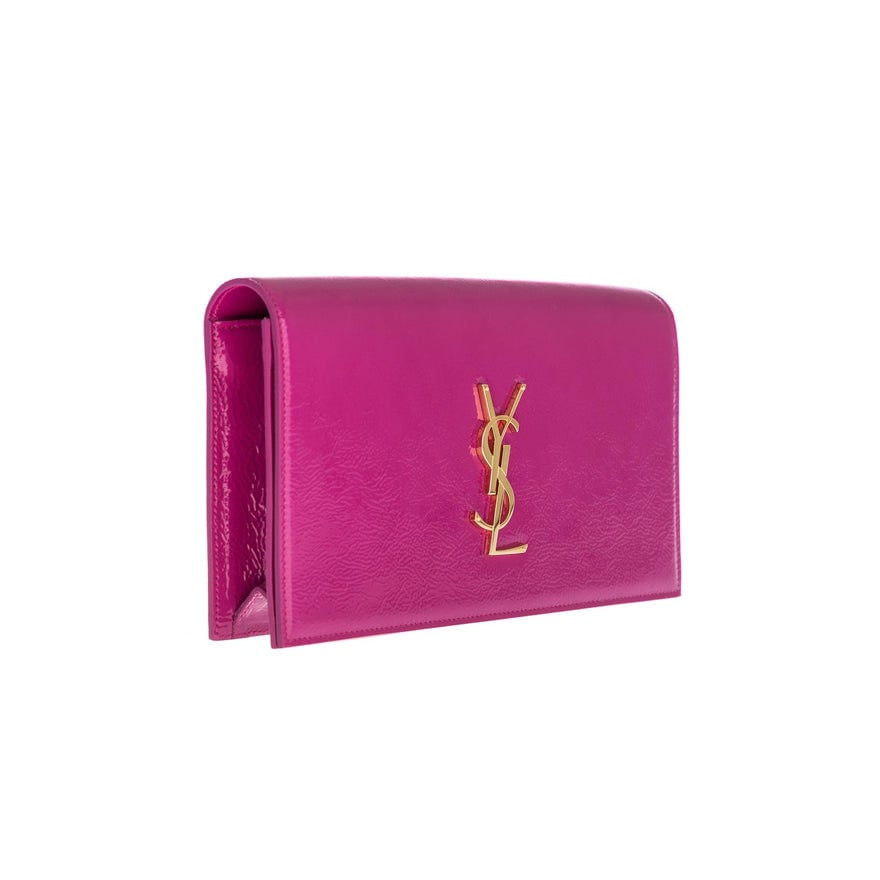 Saint Laurent Magenta Classic Kate Monogram Clutch photo 3
