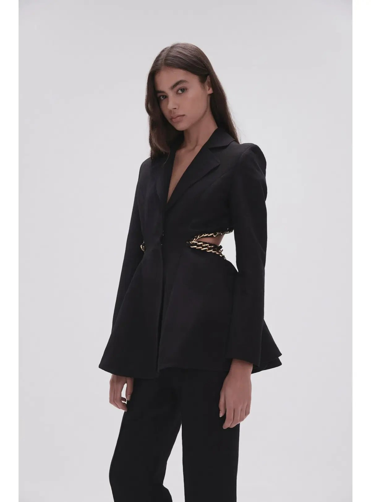 Aje Opal Backless Chainlink Jacket Black Size AU 10 photo 3