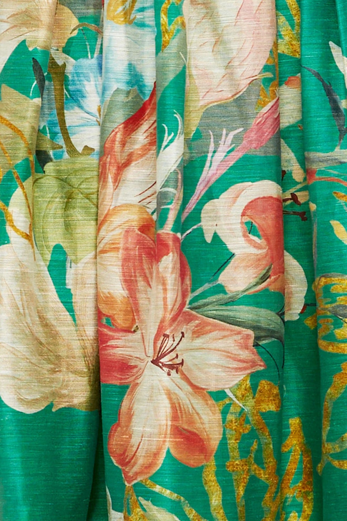 LEO LIN ROSE BUSTIER MIDI DRESS - OPULENT PRINT IN VERDANT photo 7