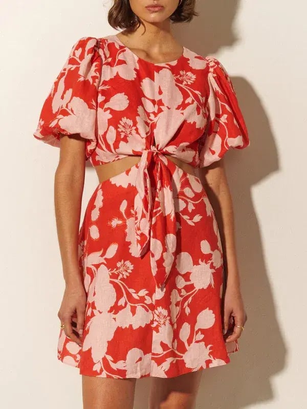 Kivari Delfina Cut Out Mini Dress Floral Size 10 photo 2