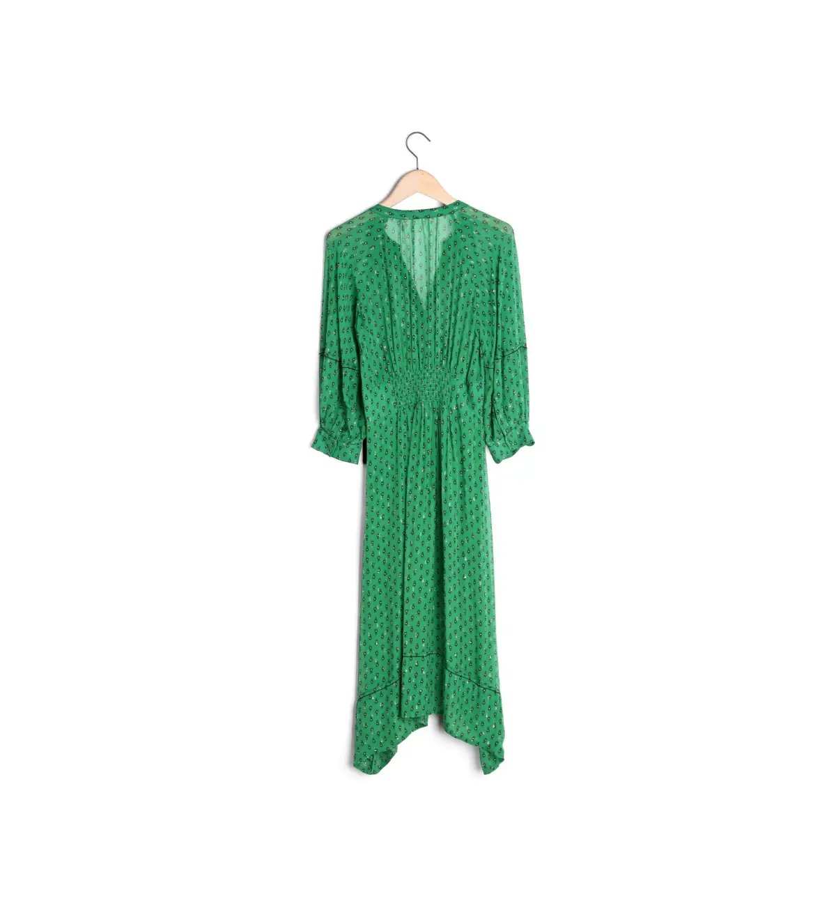 Ba&Sh Cyana Midi Dress Green Print Size 1/AU 8-10 photo 9