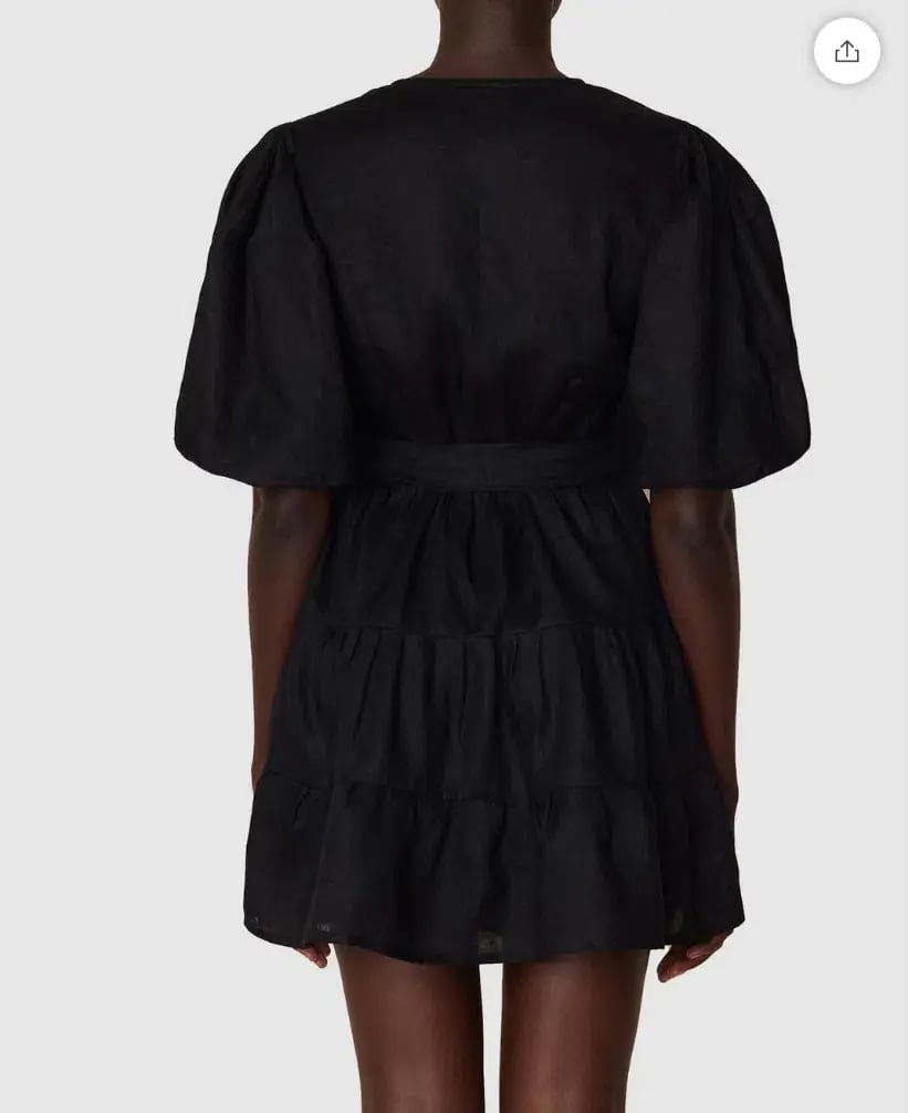 Faithfull the Brand Rooney Wrap Mini Dress Black Size 8 photo 3