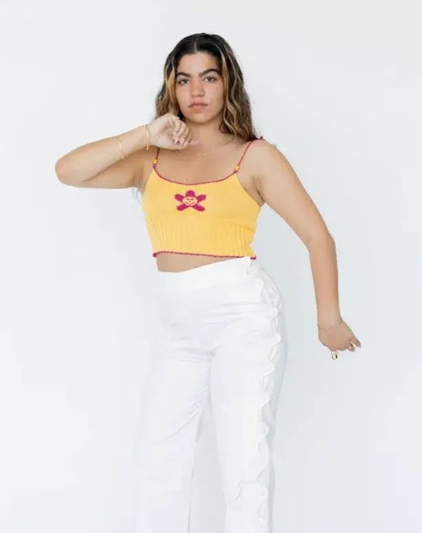 Stahl knit yellow daisy tank Top photo 3