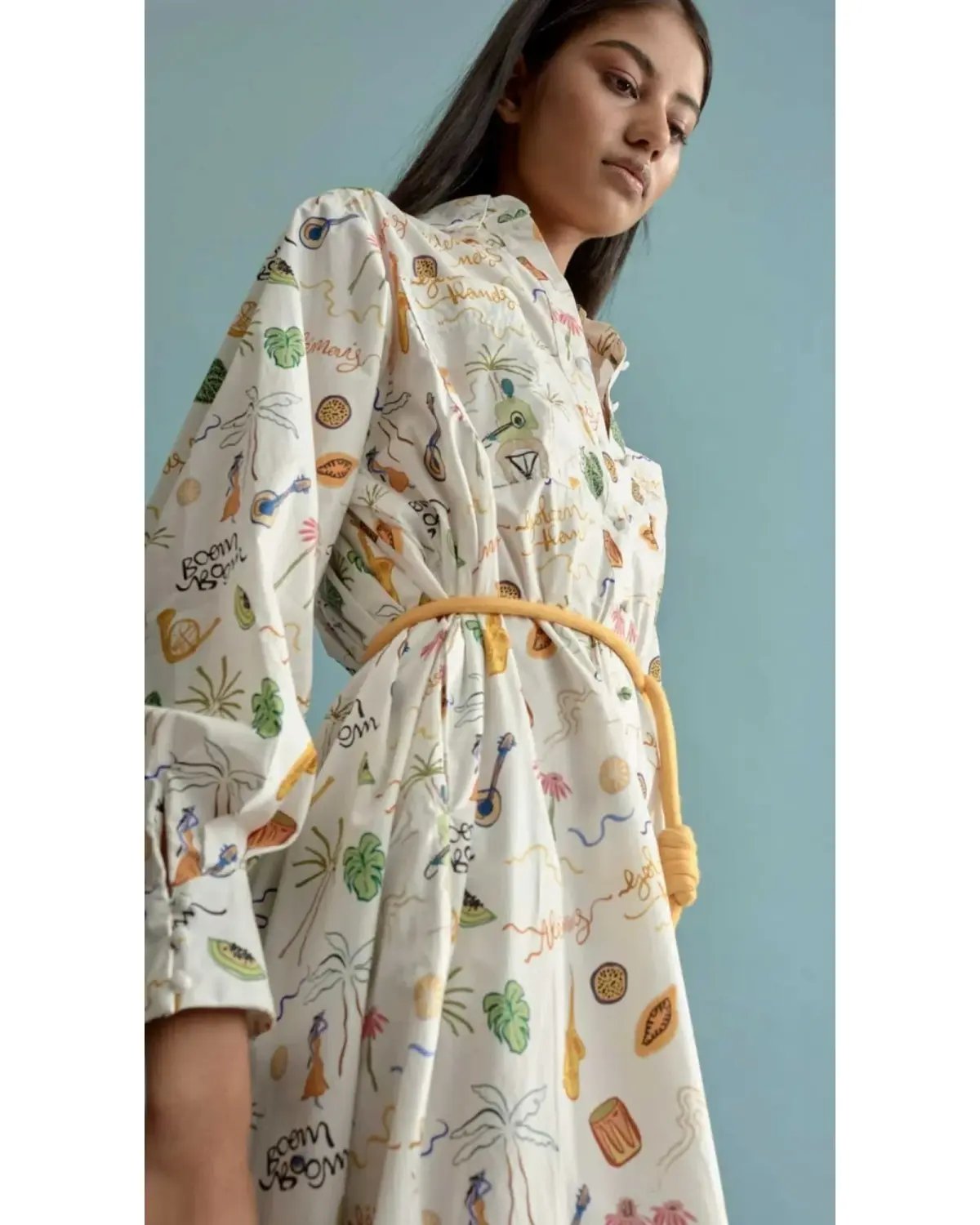 Alemais Golden Hands Shirtdress Print Size AU 14 photo 3