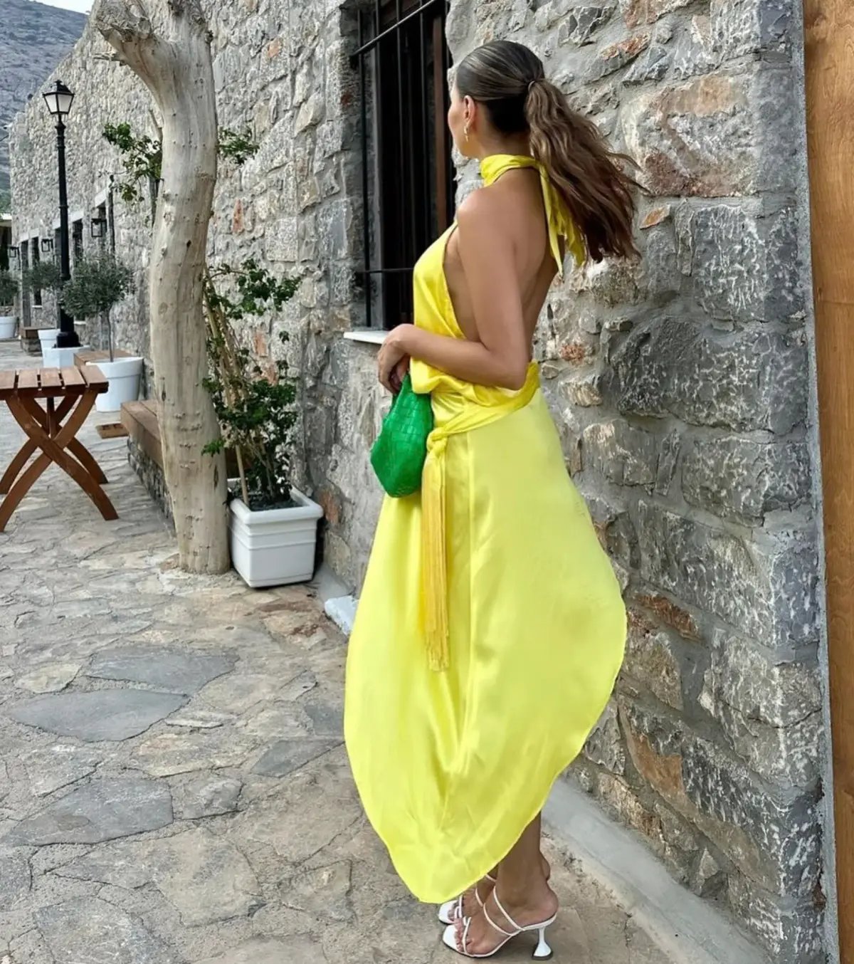 Mirae Paris Amos Sunrise Dress Jaune Yellow Size 8 photo 6