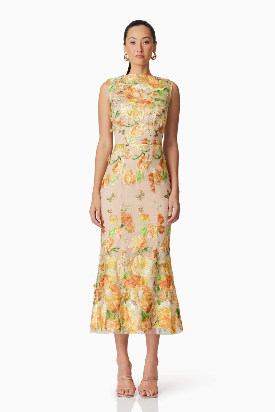 Elliatt Aella Midi Dress - Yellow Multi photo 4