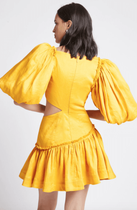 Aje Chateau Mini Dress Yellow Size 6 photo 5