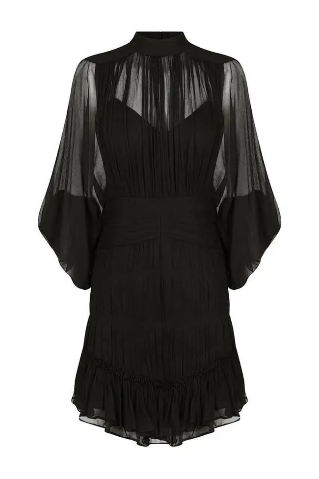 Shona Joy Clemence Long Sleeve Mini Dress Black Size 12 photo 2