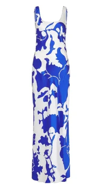 Sir the Label Esme Silk Bias Cut Dress Blue/White Print Size 1 / AU 8 photo 7