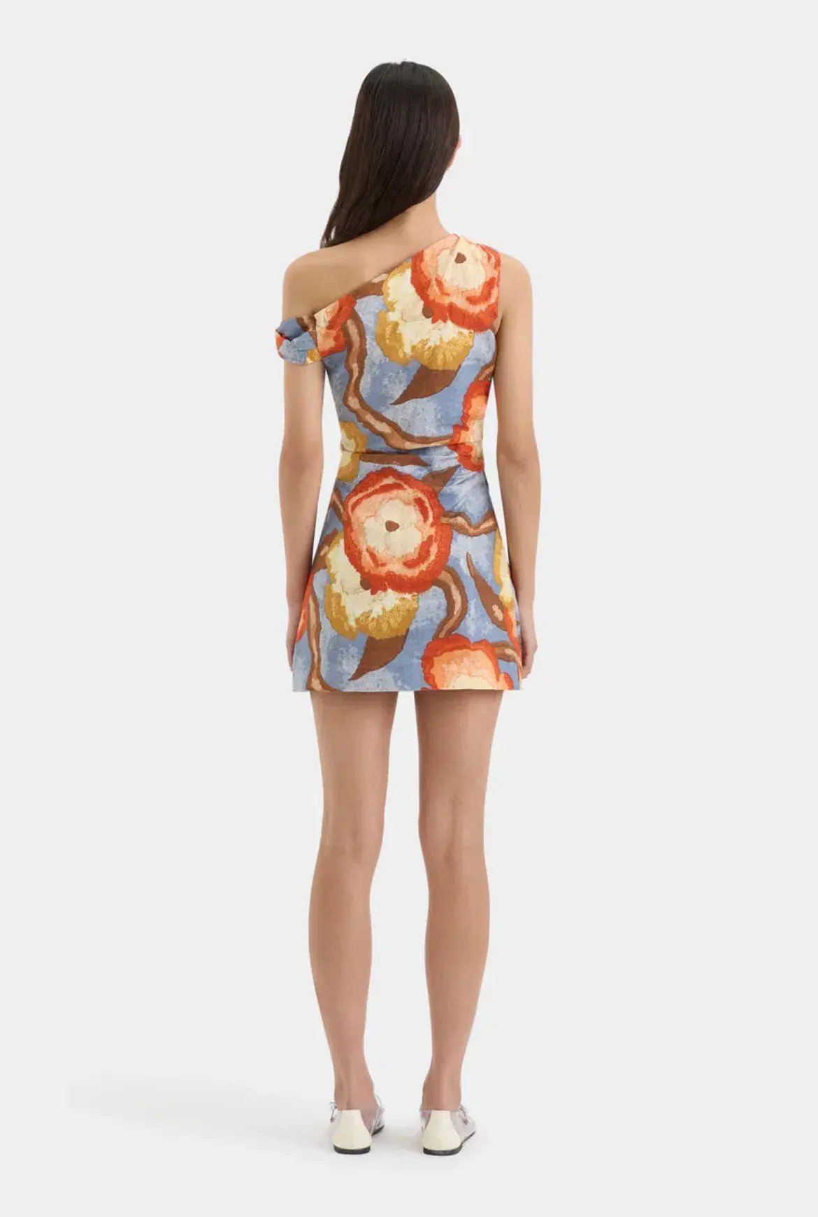 Sir The Label Avery Twist Mini Dress Blue Camellia Floral Print Size 2 / AU 10 photo 3