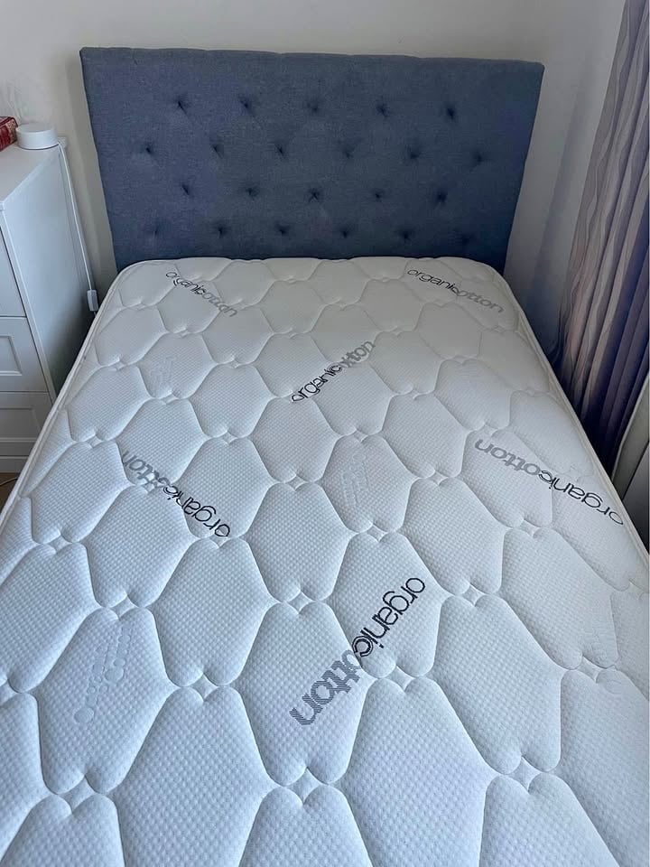 King single Bed frame and mattress photo 4