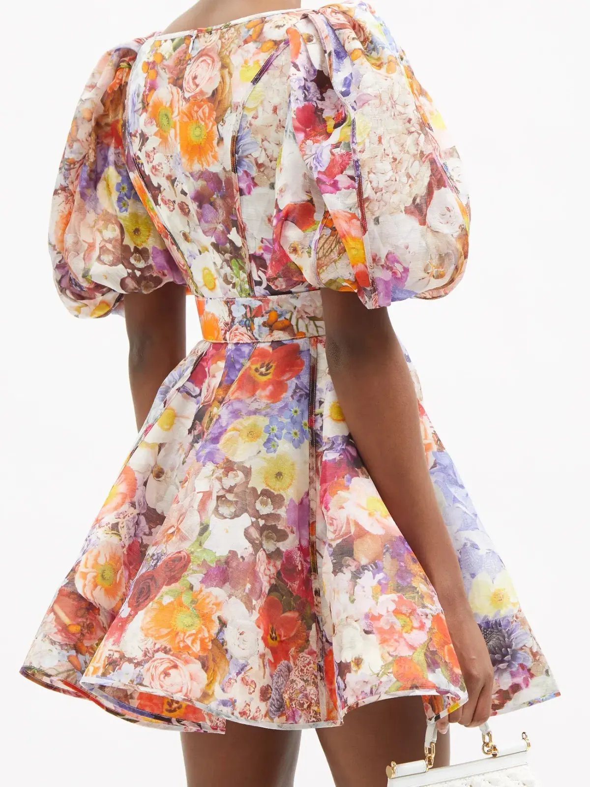 Zimmermann Prima Balloon Sleeve Floral Linen Dress Multi Floral Size 1 / Au 10 photo 4