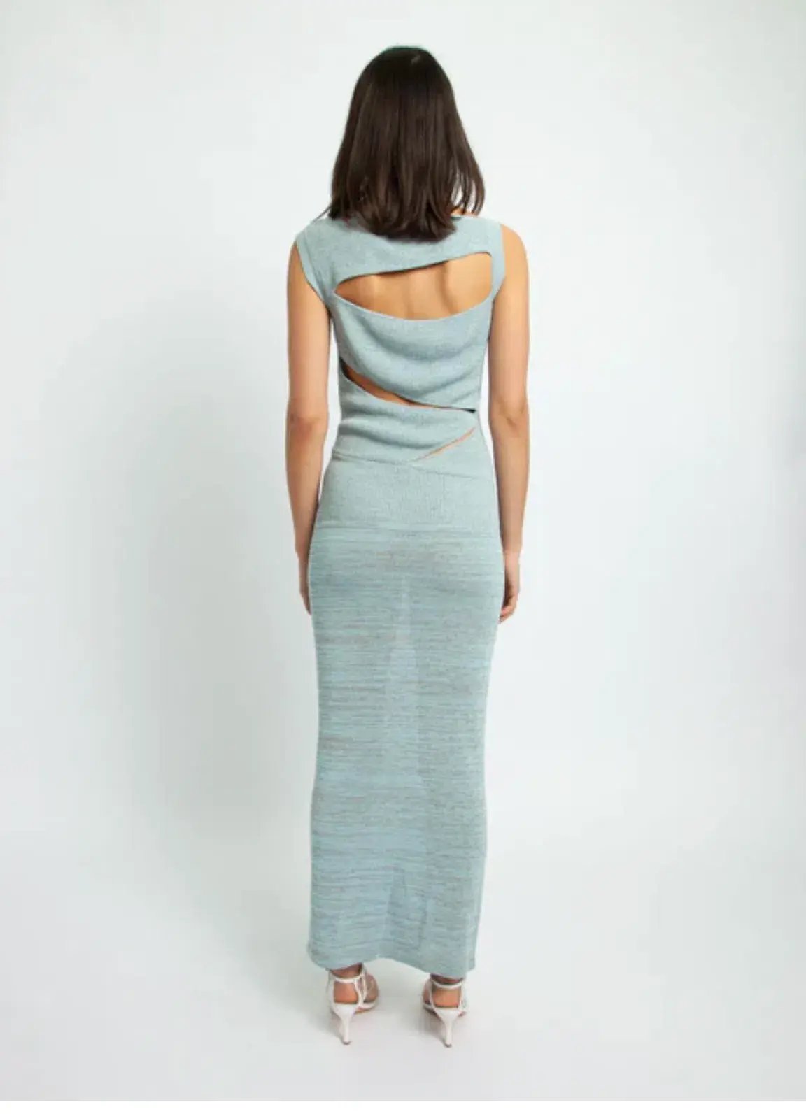 Christopher Esber Slashed Knit Dress Ice Blue Size XXS/AU 4 photo 3