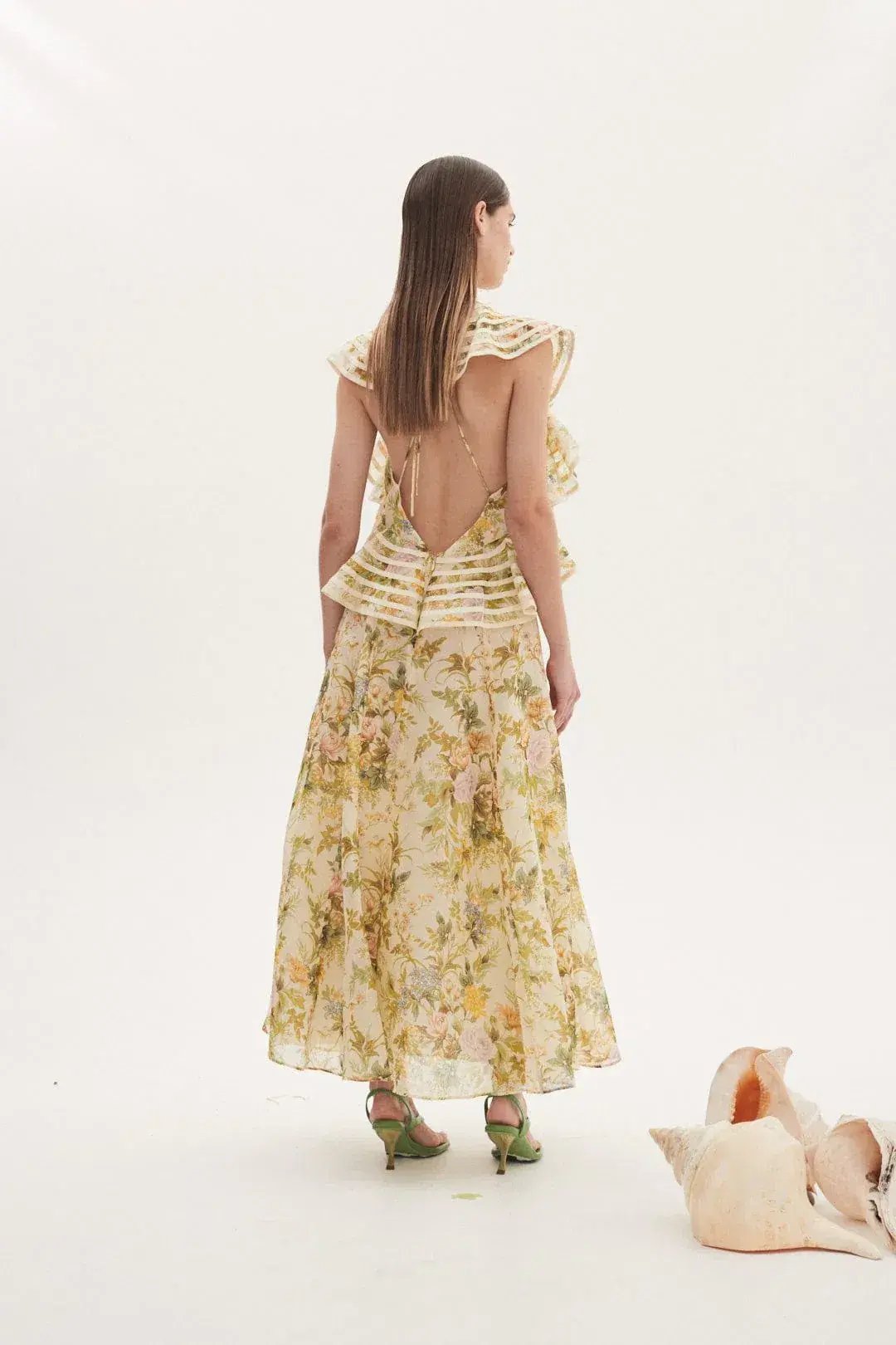 Alemais Eden Flounce Midi Dress Floral Size 8 photo 3