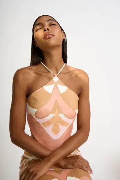 By Johnny Desert Blooms Set in Pink Tan Multi Size Small / AU 10 photo 2