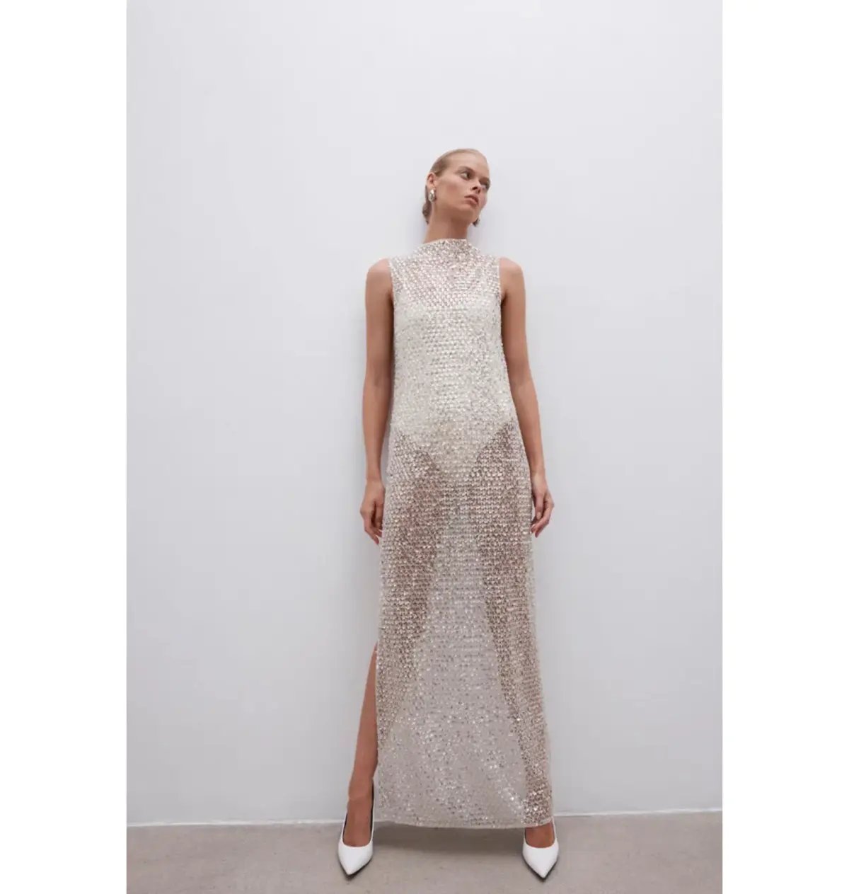 Shona Joy Asteria Midi Dress Silver Size AU 8 photo 5