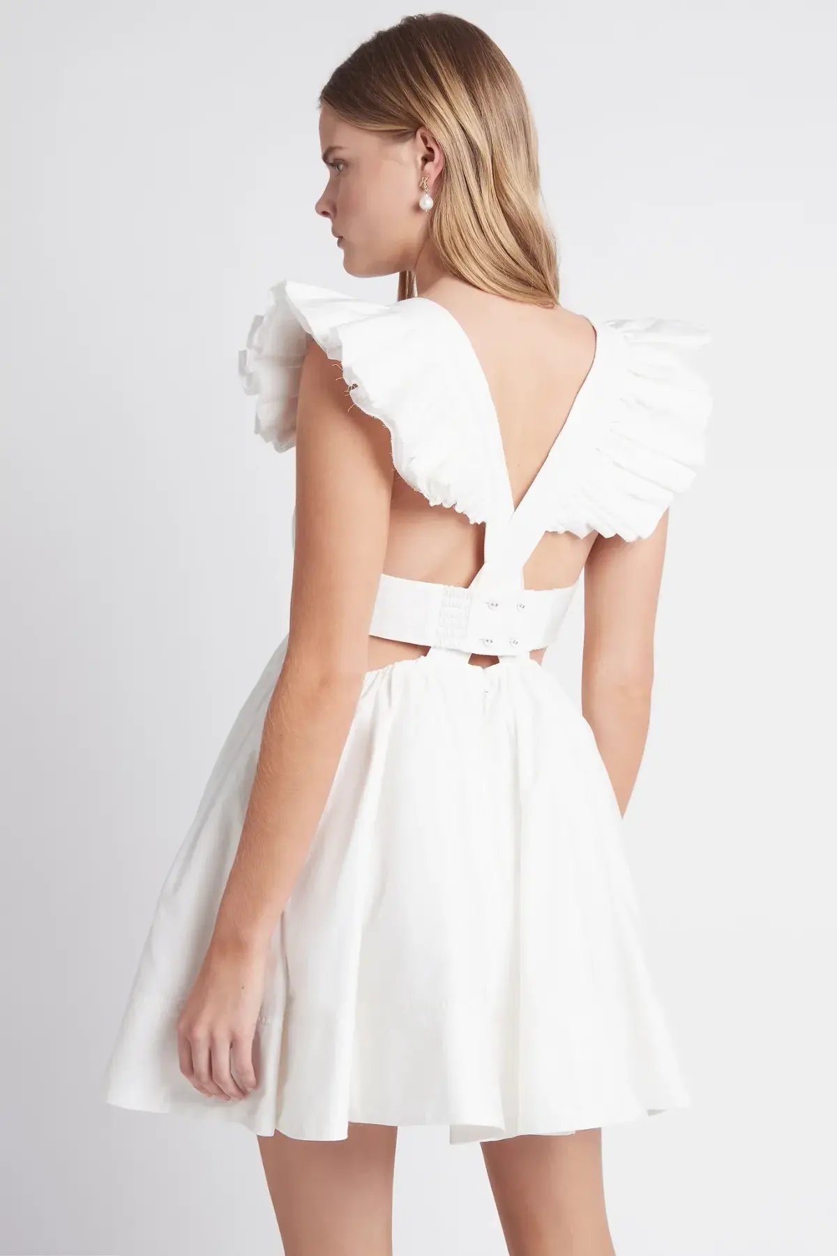 Aje Midsummer Mini Dress Ivory Size 14 photo 4