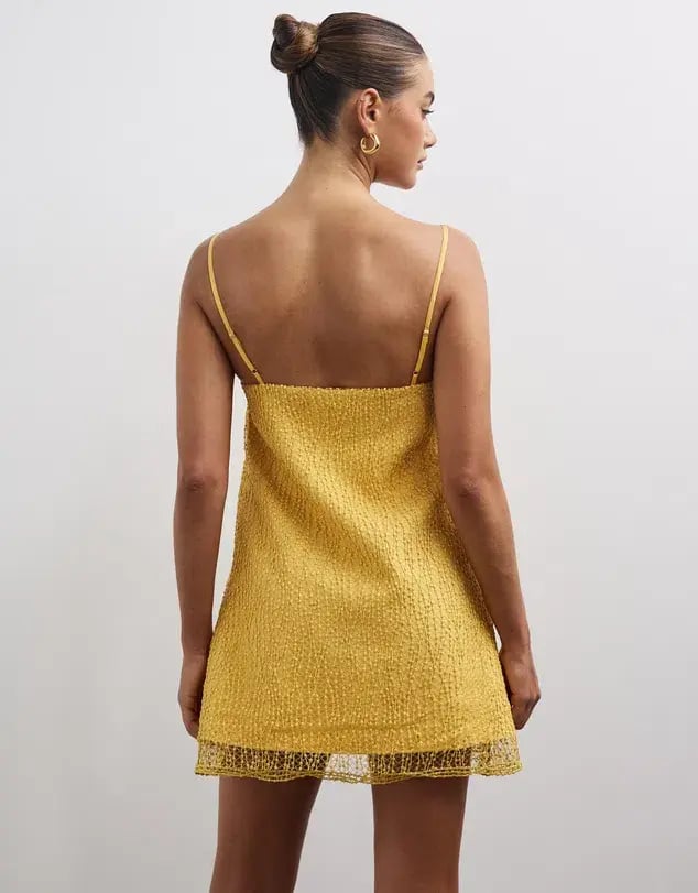 Lover Lina Mini Dress Golden Yellow Size 10 photo 3
