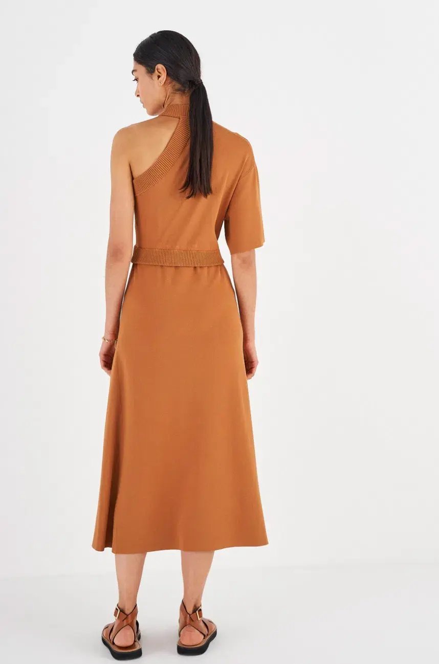 Oroton Asymmetric Dress in Toffee Size M / AU 10 photo 4