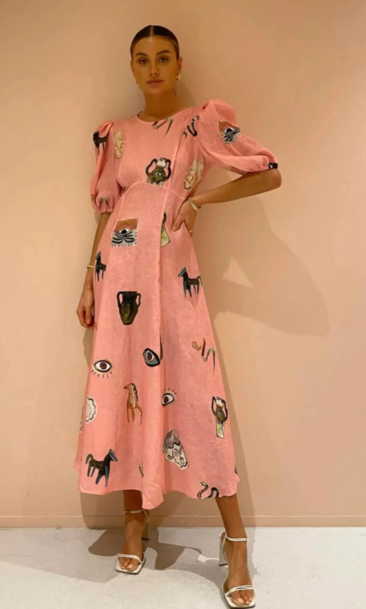 Alemais Cleo Midi Dress in Pink Size 10 photo 6