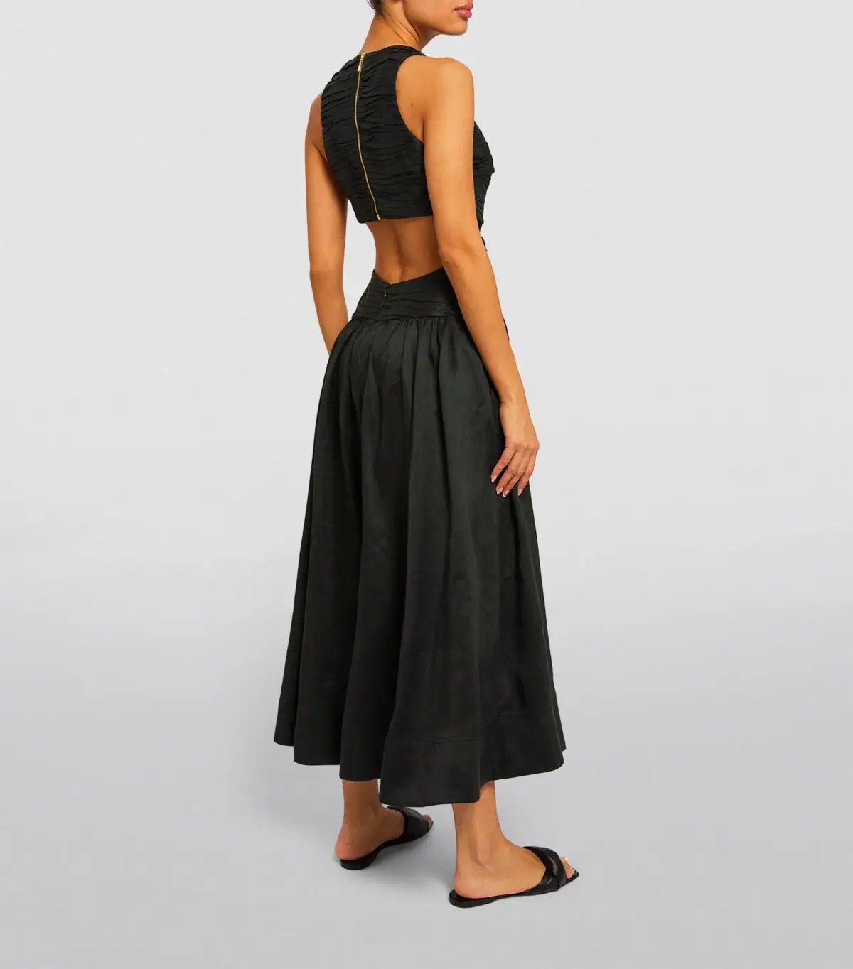 Aje Introspect Cut Out Midi Dress Black Size 8 photo 3