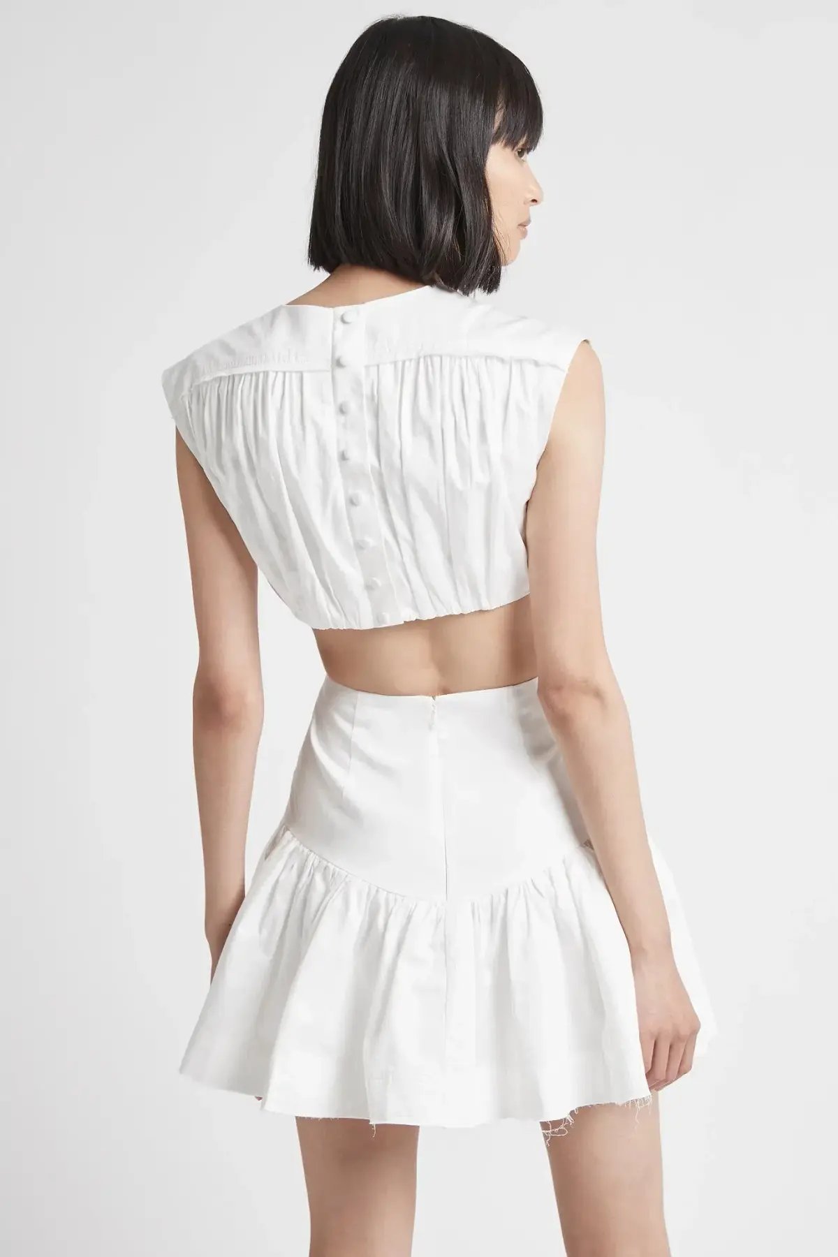 Aje Solstice Cut Out Ring Flip Mini Dress in Ivory Size 6 photo 2